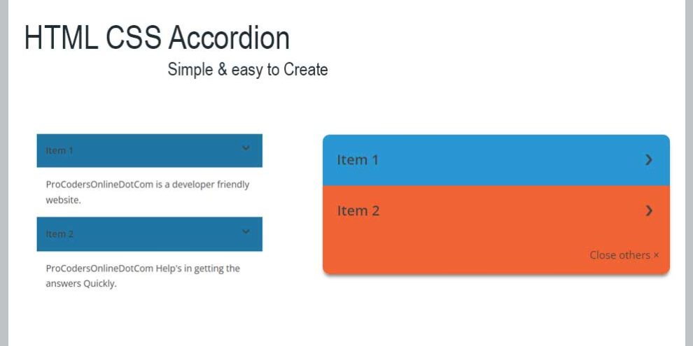 How To Create An Accordion - Pure CSS - Pro Coders Online