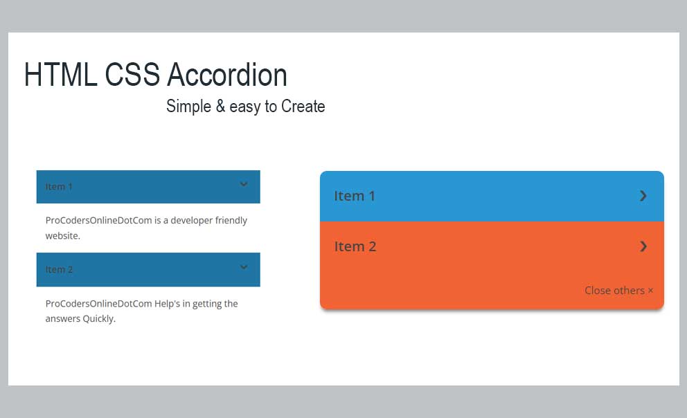 How To Create An Accordion - Pure CSS - Pro Coders Online